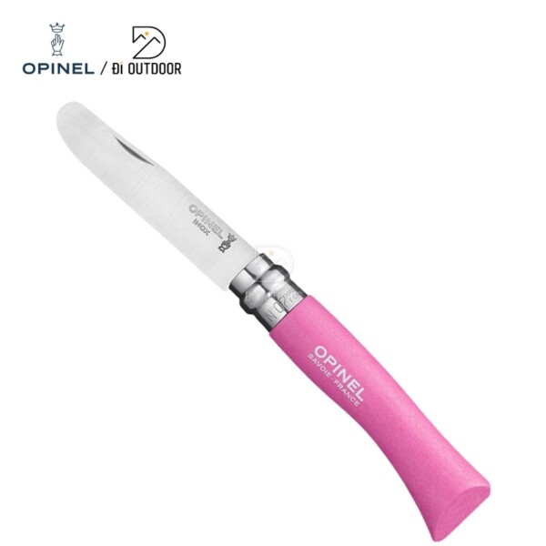 Dao đầu tròn opinel no 7 round ended màu hồng