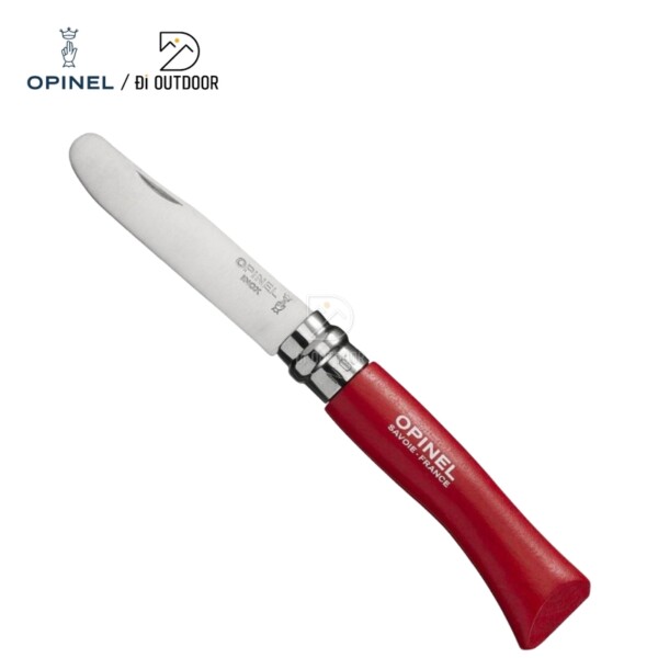 Dao đầu tròn opinel no 7 round ended màu đỏ