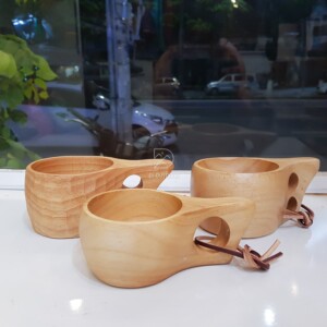 Cốc gỗ Kuksa Bushcraft cốc gỗ cao su handmade