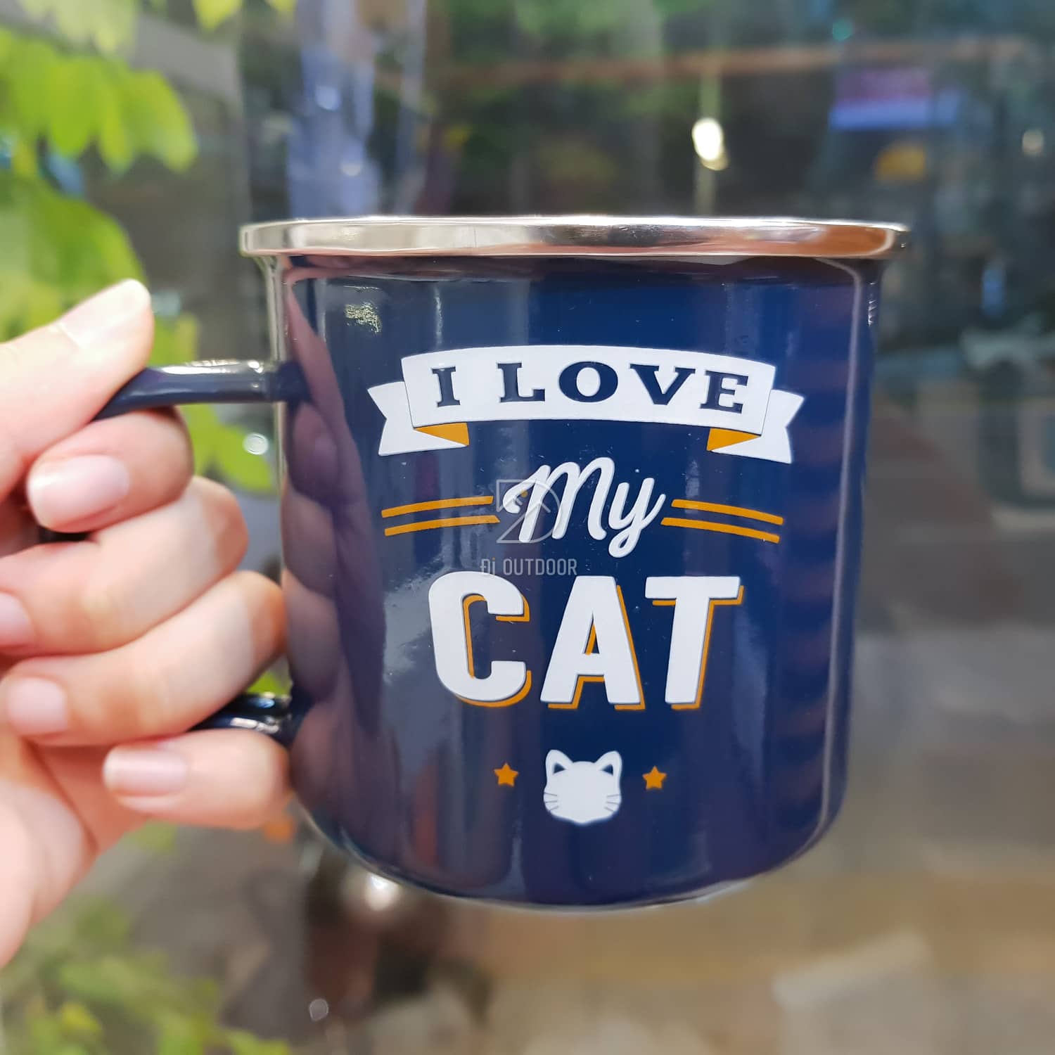 Cốc tráng men dã ngoại cắm trại vintage