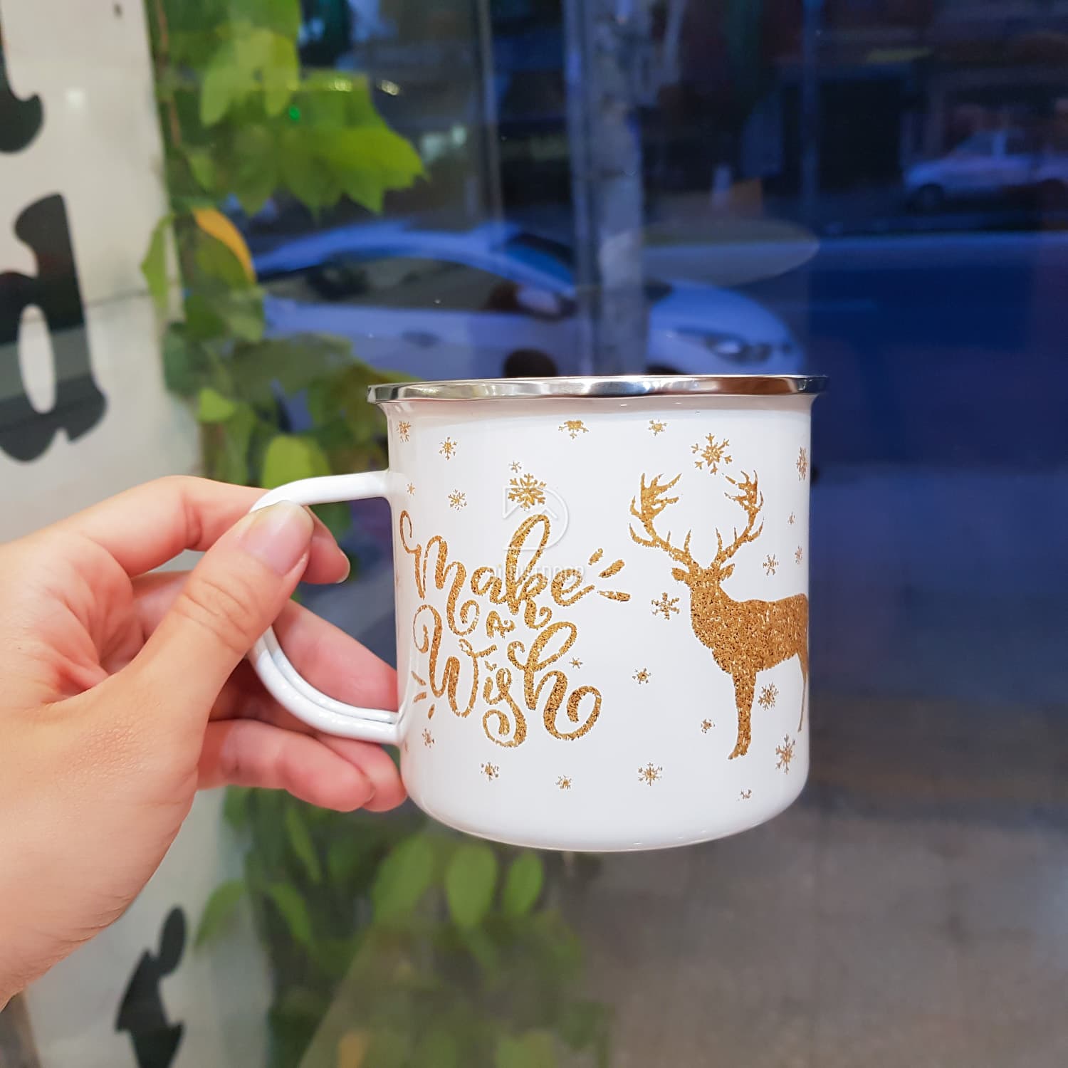 Cốc tráng men dã ngoại cắm trại vintage
