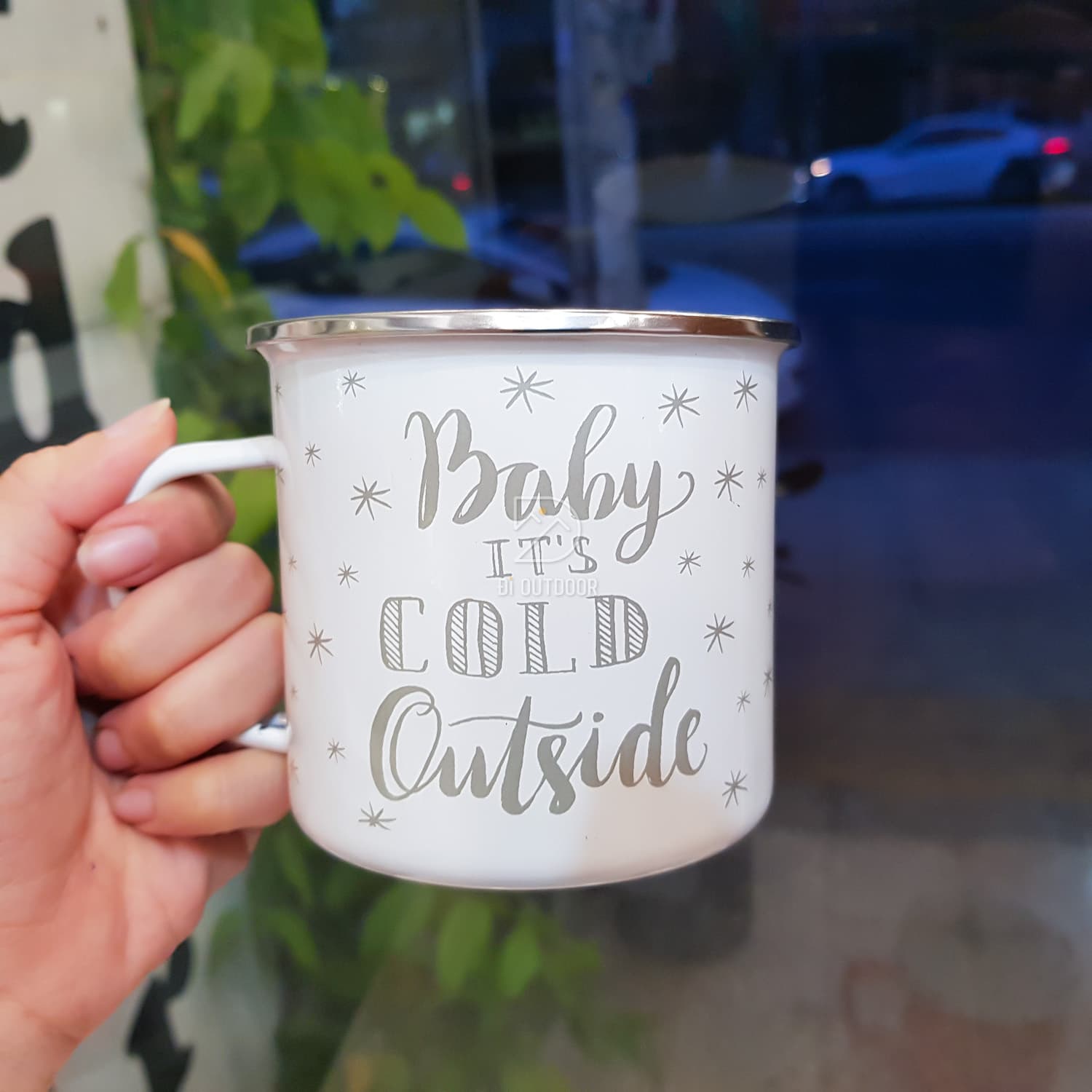 Cốc tráng men dã ngoại cắm trại vintage