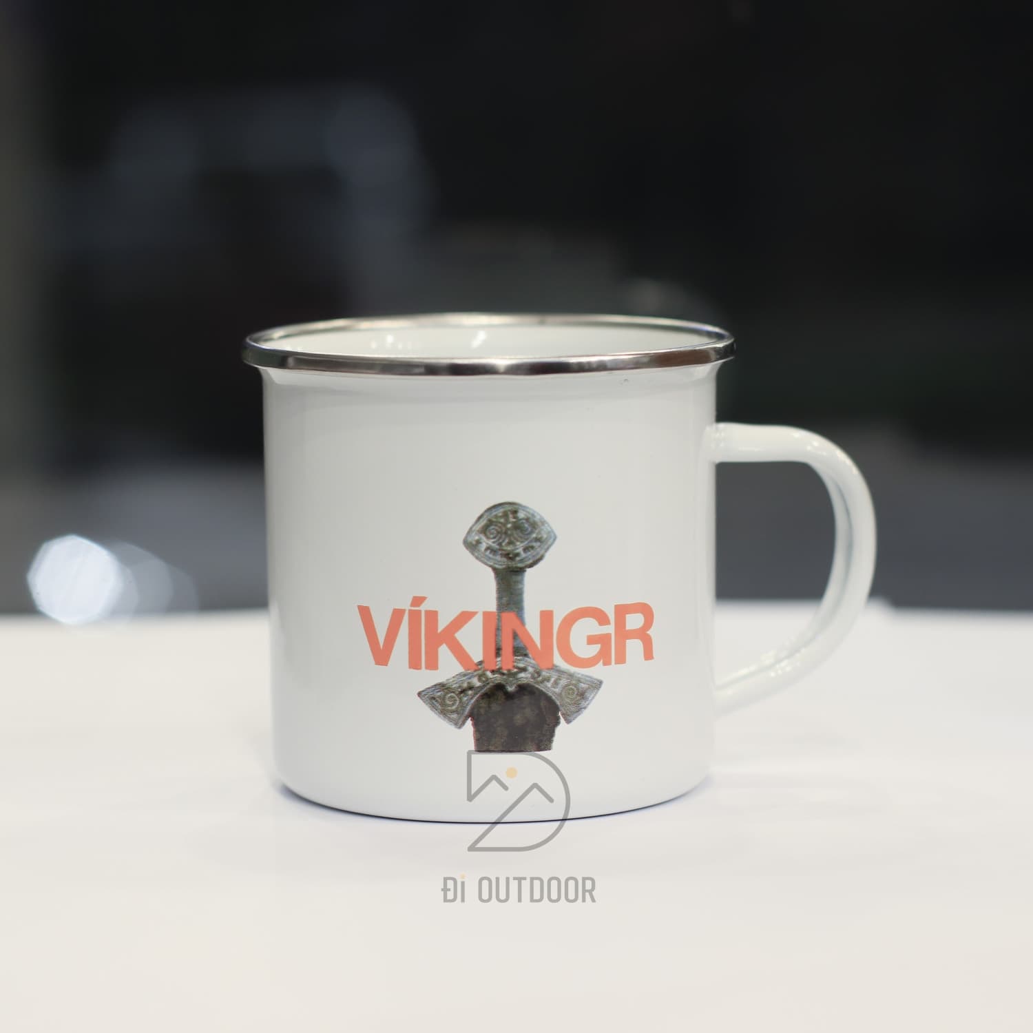 Cốc tráng men dã ngoại cắm trại vintage