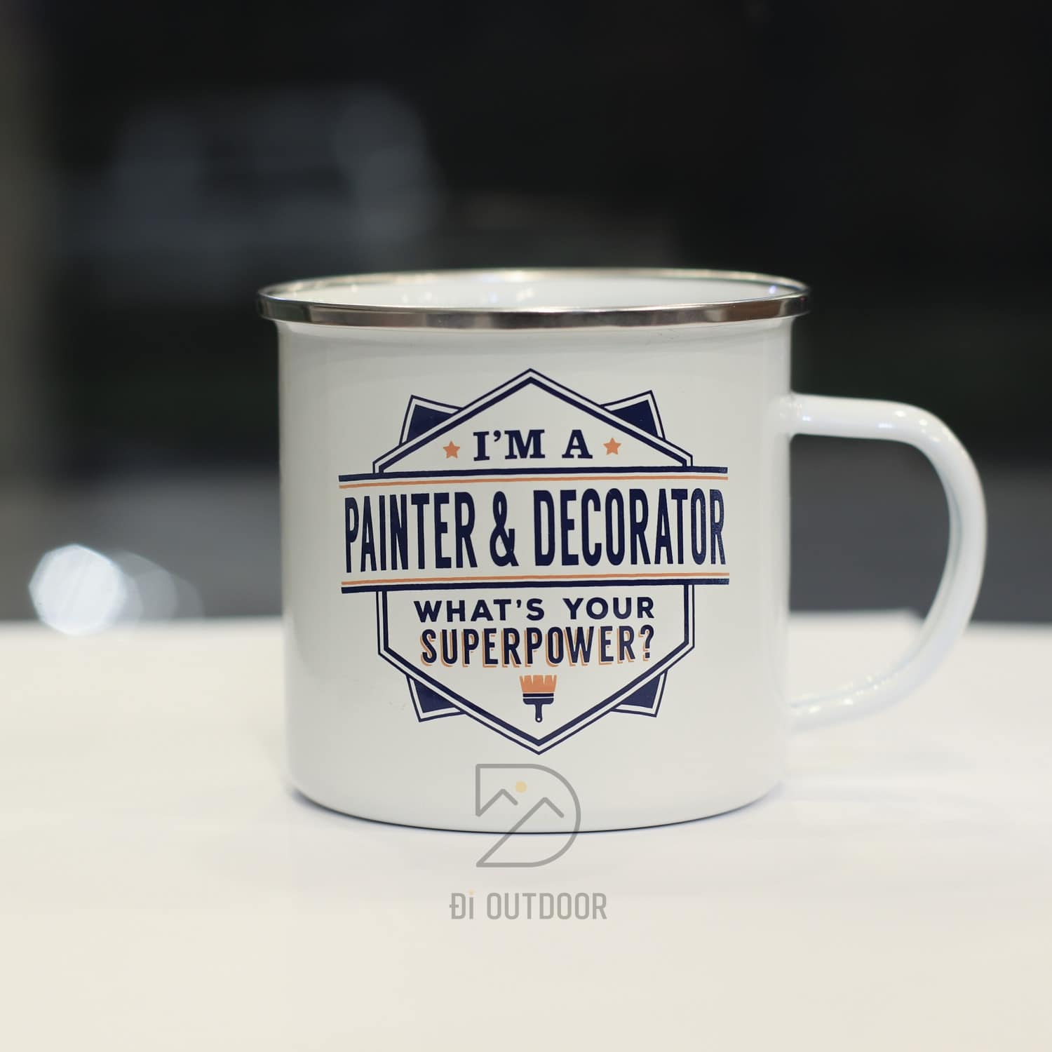 Cốc tráng men dã ngoại cắm trại vintage