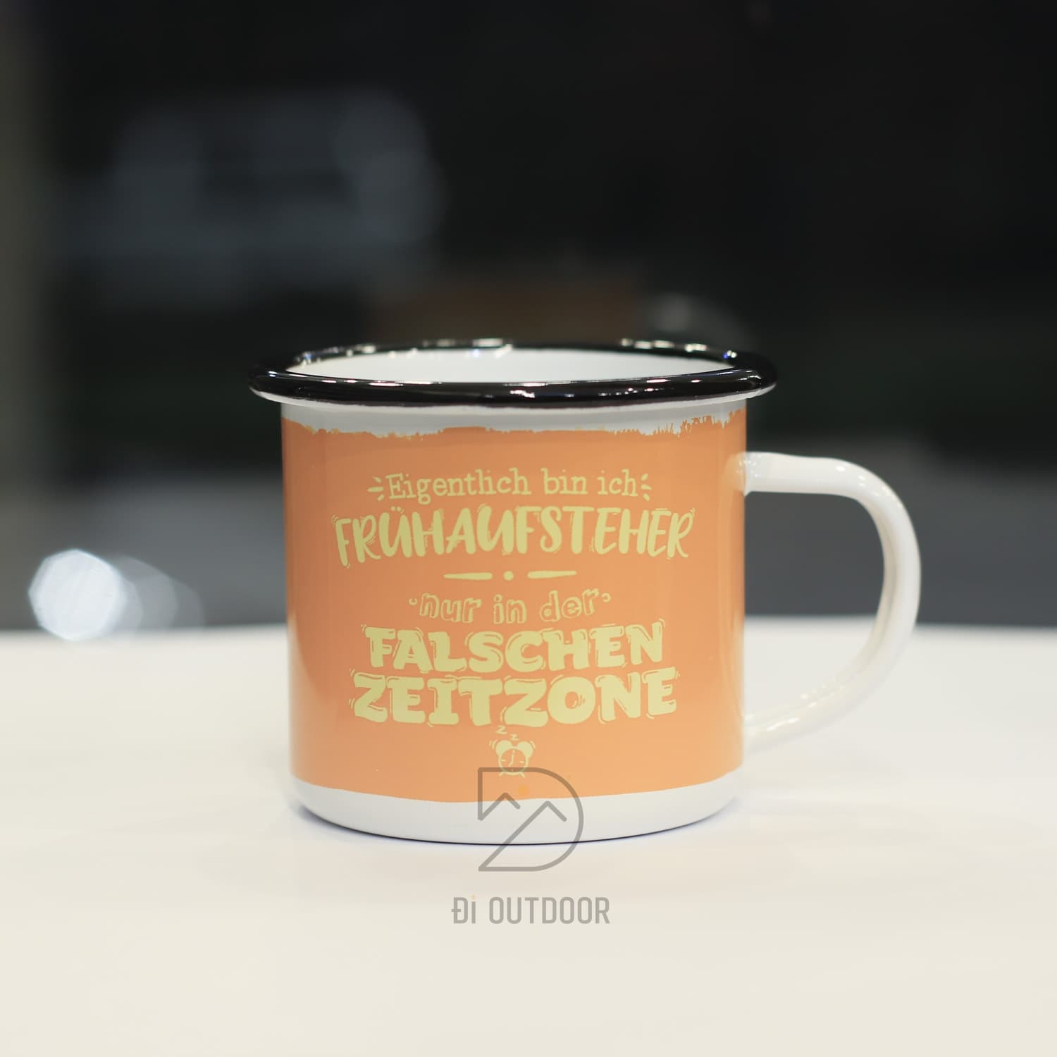 Cốc tráng men dã ngoại cắm trại vintage