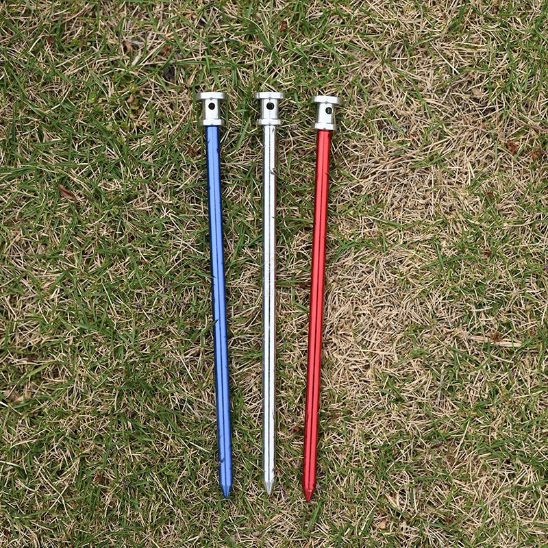 Cọc dựng lều - cọc cắm đất cắm trại 23cm Cọc dựng lều nhôm tròn 23cm
