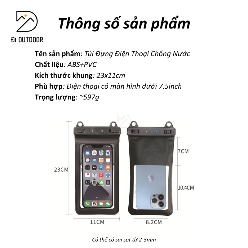 Túi chống nước điện thoại 7. 5 inch kèm dây đeo