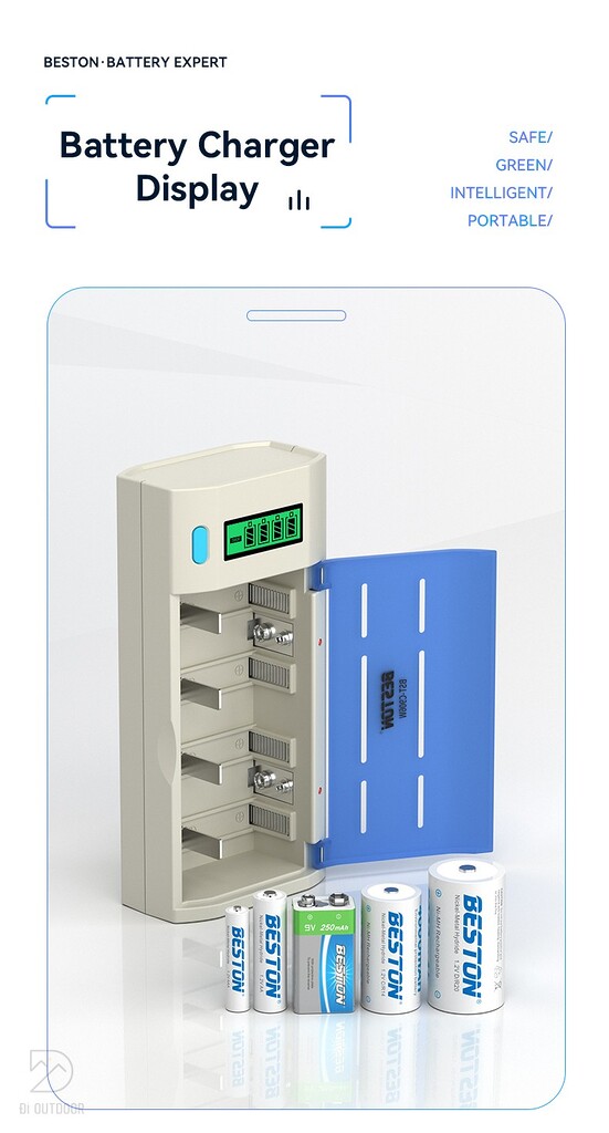 Sạc pin beston c906w aa/aaa/c/d/9v ni-mh 6 slot