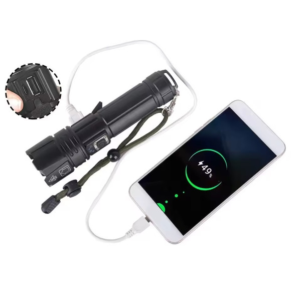 Đèn pin xhp70 1500lumen sạc type-c: sáng mạnh - ảnh 5