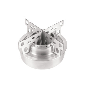 bếp cồn mini cắm trại lắp giá đỡ chéo, bếp cồn đun nước nhanh gọn