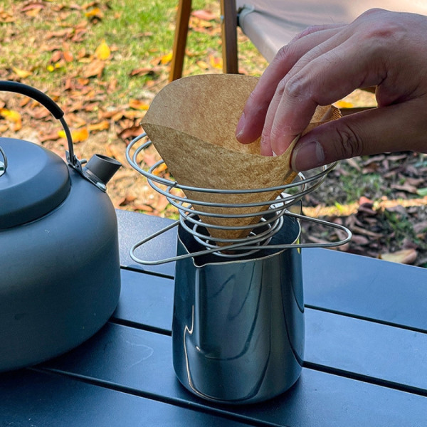 Phễu lọc cafe xếp gọn đặt trong túi phụ kiện, tiện mang đi công tác và du lịch