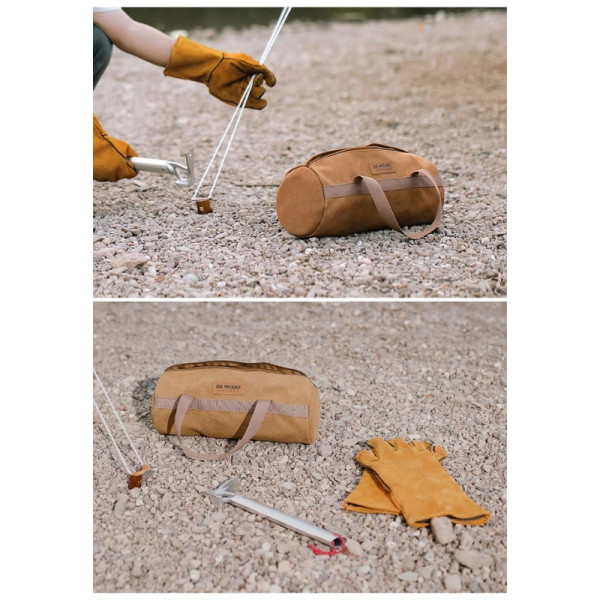 Camping gear bag vải canvas chống thấm, đựng phụ kiện dã ngoại gọn nhẹ