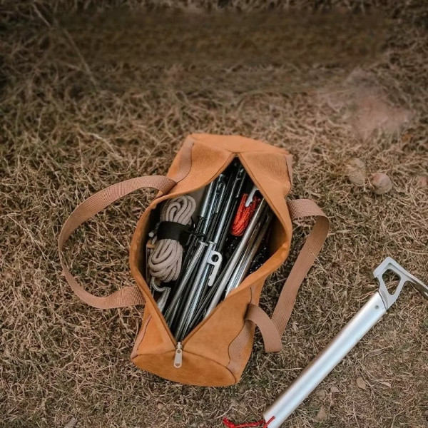 Túi đựng đồ cắm trại đựng cọc lều và búa, chất vải canvas bền