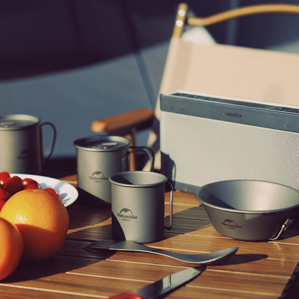 Bát titanium gấp gọn tay cầm naturehike nh20cj004 khi gập tay cầm