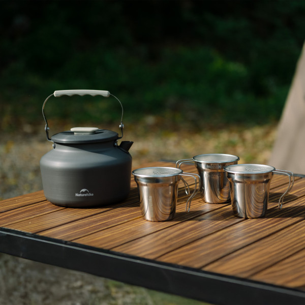Bộ ấm trà naturehike kèm 3 ly thiết kế lồng gọn