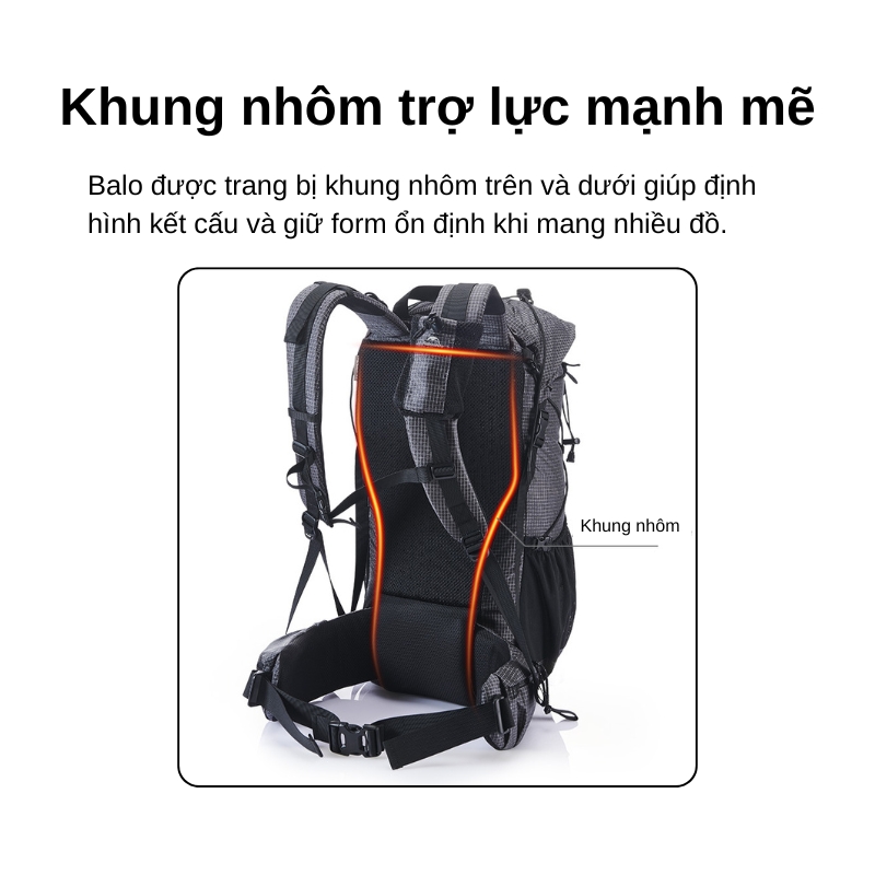 Balo hiking naturehike rock 40+5l nh20bb113 khung nhôm Balo hiking naturehike rock 40+5l nh20bb113 khung nhôm