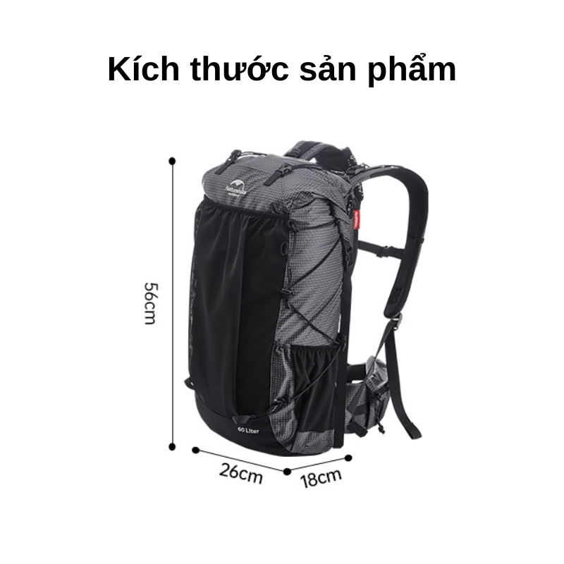 Balo hiking naturehike rock 40+5l nh20bb113 khung nhôm Balo hiking naturehike rock 40+5l nh20bb113 khung nhôm