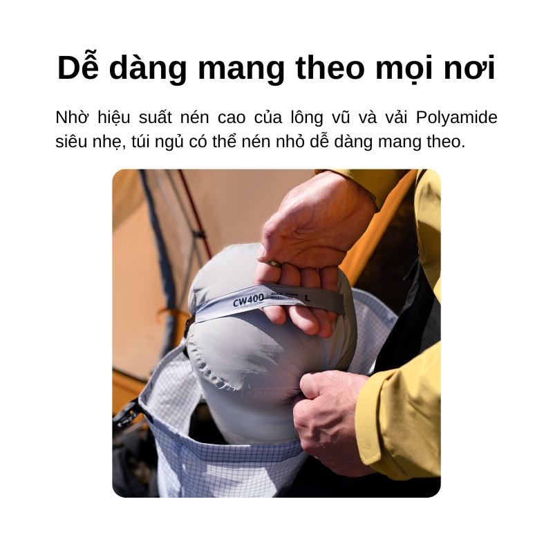 Túi ngủ naturehike cw400 650fp lông vũ nh18c400-d Túi ngủ naturehike cw400 650fp lông vũ nh18c400-d