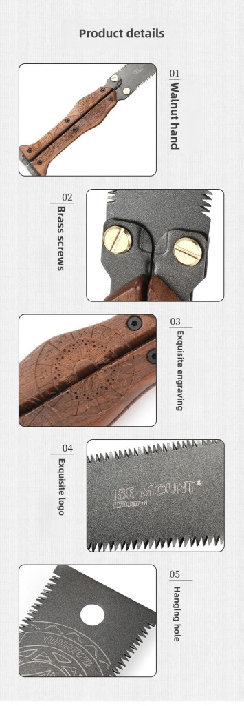 Cưa gấp cầm tay ise mount dùng cho cắm trại và gia dụng