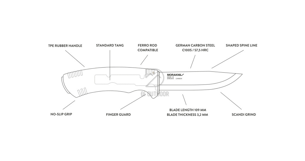 Dao morakniv bushcraft blackblade (c) - carbon dlc Dao morakniv bushcraft blackblade (c) - carbon dlc