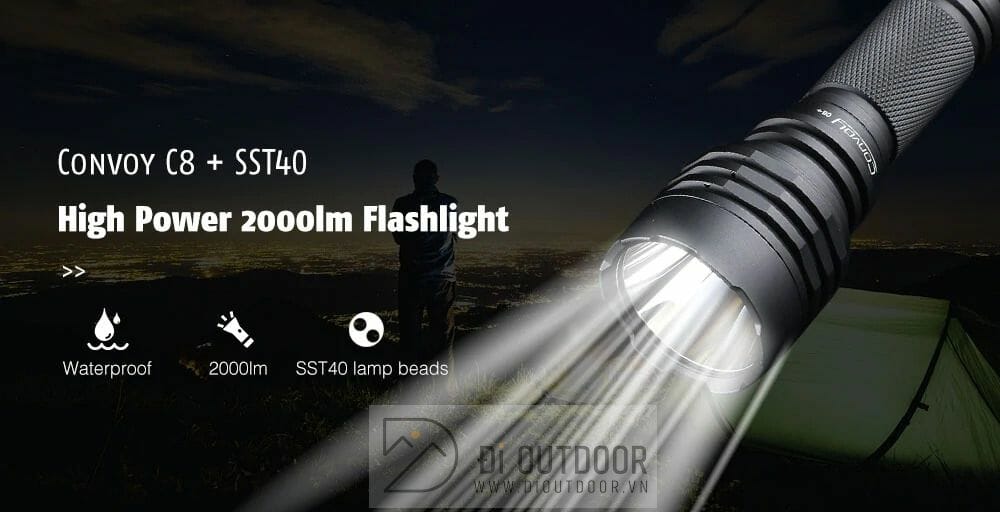 Đèn pin convoy c8 - led luminus sst40 -2000lumens