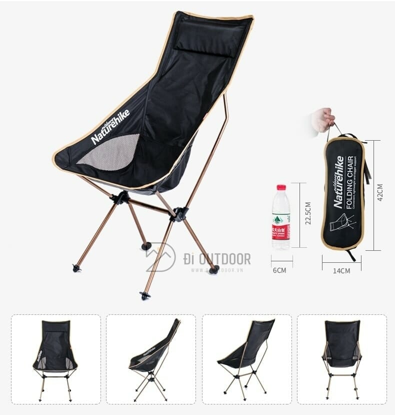 Ghế xếp gọn cắm trại dã ngoại có tựa đầu thương hiệu naturehike
