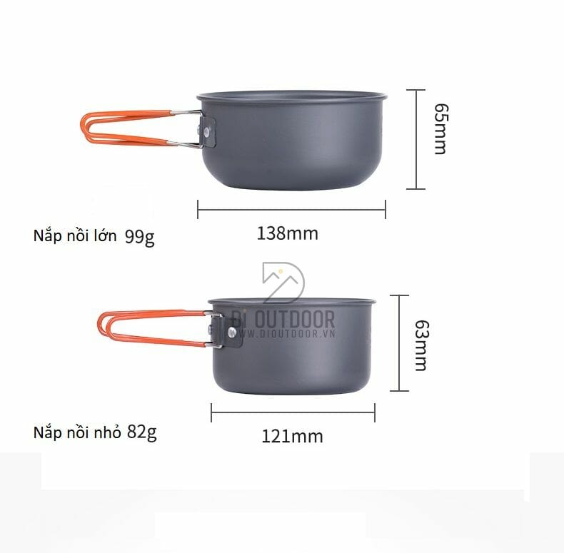 Bộ nồi cắm trại 2-3 người naturehike nh15t401-g