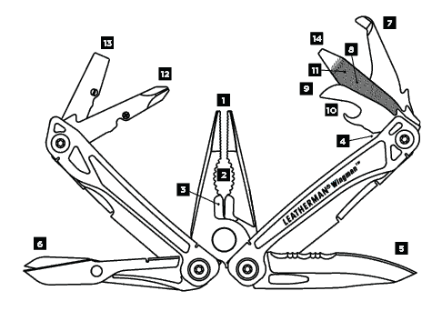 Kìm đa năng leatherman wingman® - multi-tool (14 in 1) Kìm đa năng leatherman wingman® - multi-tool (14 in 1)