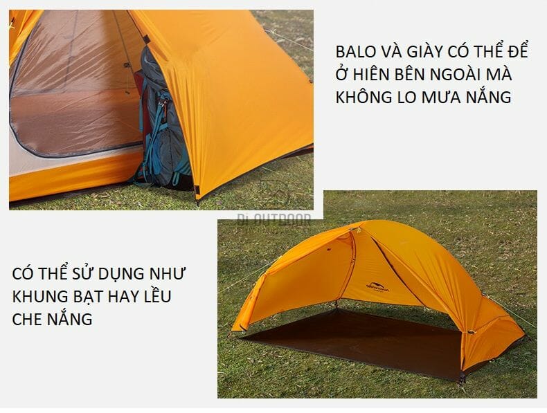 Lều 1 người cắm trại dã ngoại siêu nhẹ naturehike Lều 1- 2 người cắm trại dã ngoại siêu nhẹ naturehike