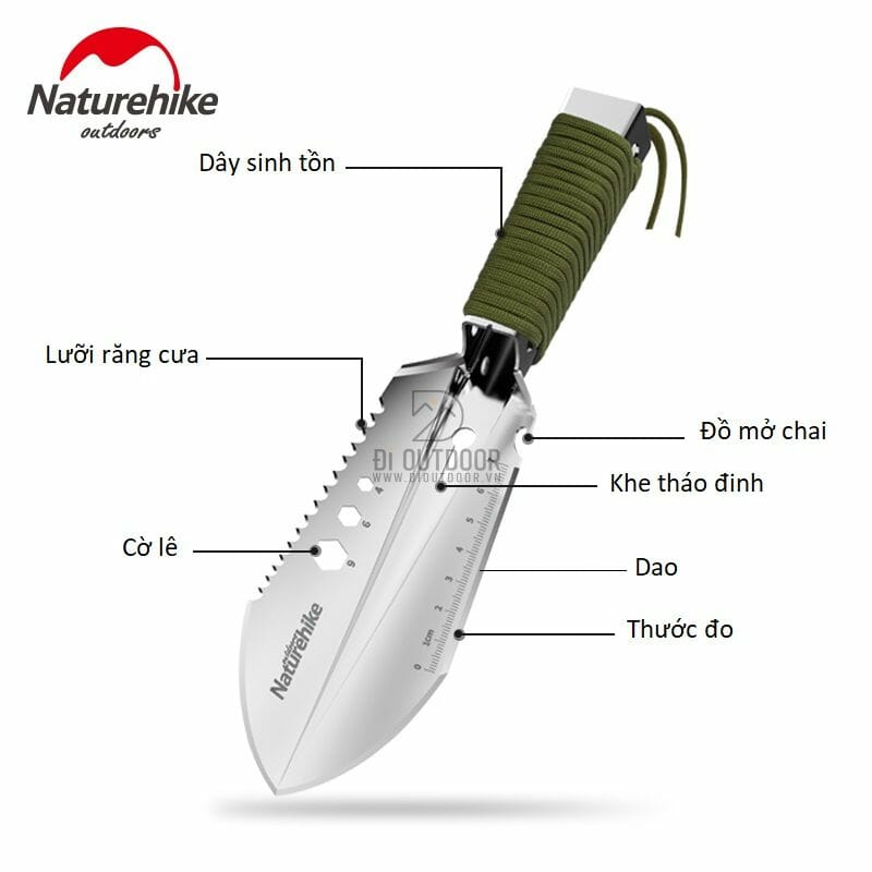 Xẻng dã ngoại đa năng 8 in 1 naturehike nh20gj001 Xẻng dã ngoại đa năng 8 in 1 naturehike nh20gj001