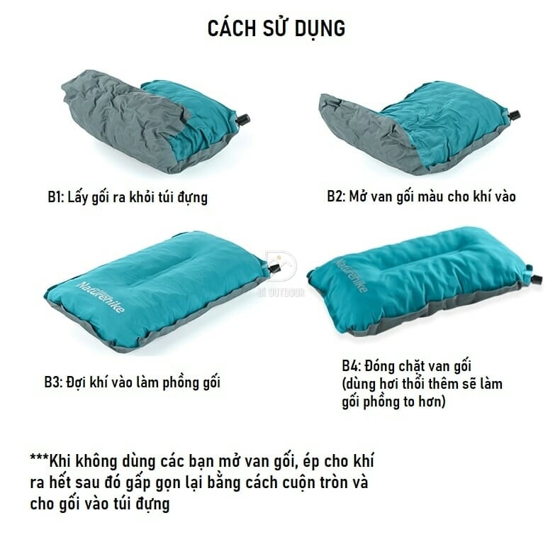 Gối tự bơm hơi naturehike nh17a001-l dã ngoại Gối tự bơm hơi naturehike nh17a001-l dã ngoại cắm trại