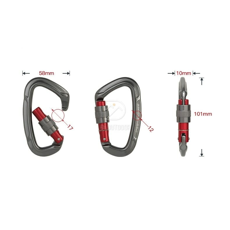 Móc khóa leo núi chịu lực 25kn - carabiner 2500kg Móc khóa chịu lực 25kn - carabiner 2500kg