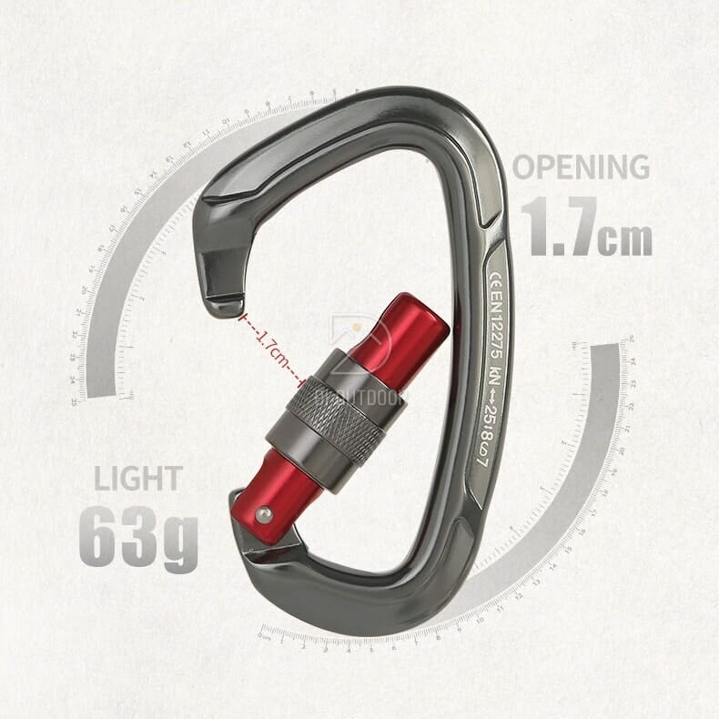 Móc khóa leo núi chịu lực 25kn - carabiner 2500kg Móc khóa chịu lực 25kn - carabiner 2500kg