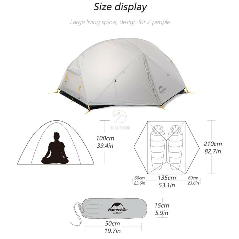 Lều cắm trại 2 người naturehike mongar siêu gọn nhẹ Lều cắm trại 2 người naturehike mongar siêu gọn nhẹ
