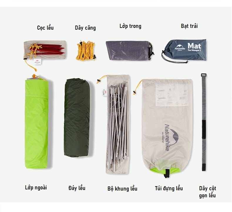 Lều cắm trại 2 người naturehike mongar siêu gọn nhẹ Lều cắm trại 2 người naturehike mongar siêu gọn nhẹ