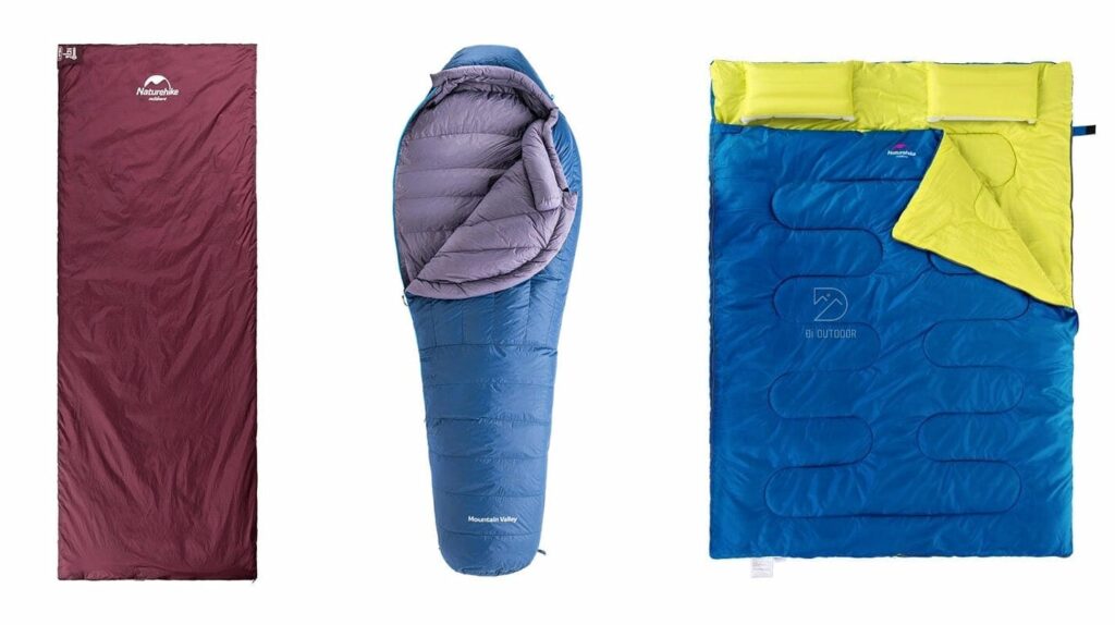 Kinh nghiệm lựa chọn túi ngủ du lịch có kiểu dáng túi ngủ cơ bản