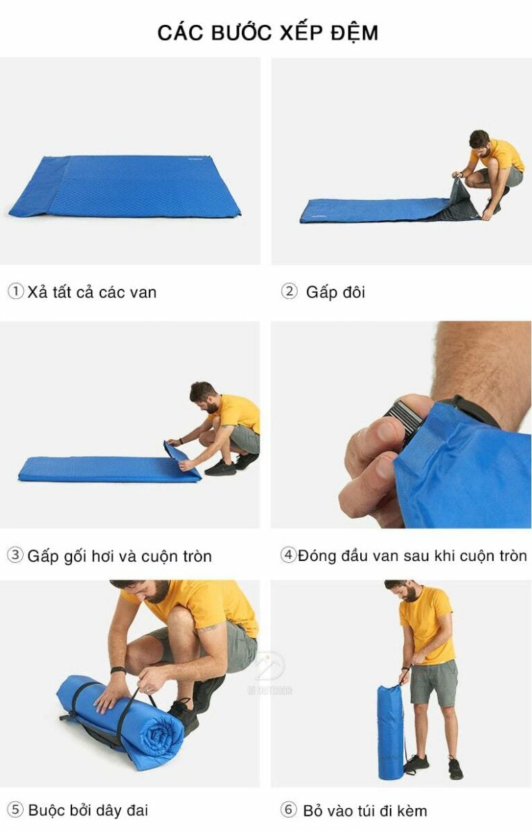 Đệm hơi hai người naturehike nh18q010-d Cách xếp đệm naturehike nh18q010-d