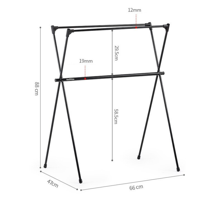 Giá treo đồ 2 tầng xếp gọn naturehike nh20pj102