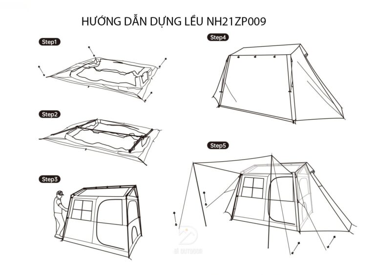 Lều 4 người glamping village 5. 0 naturehike nh21zp009 Lều glamping naturehike village 5. 0 nh21zp009