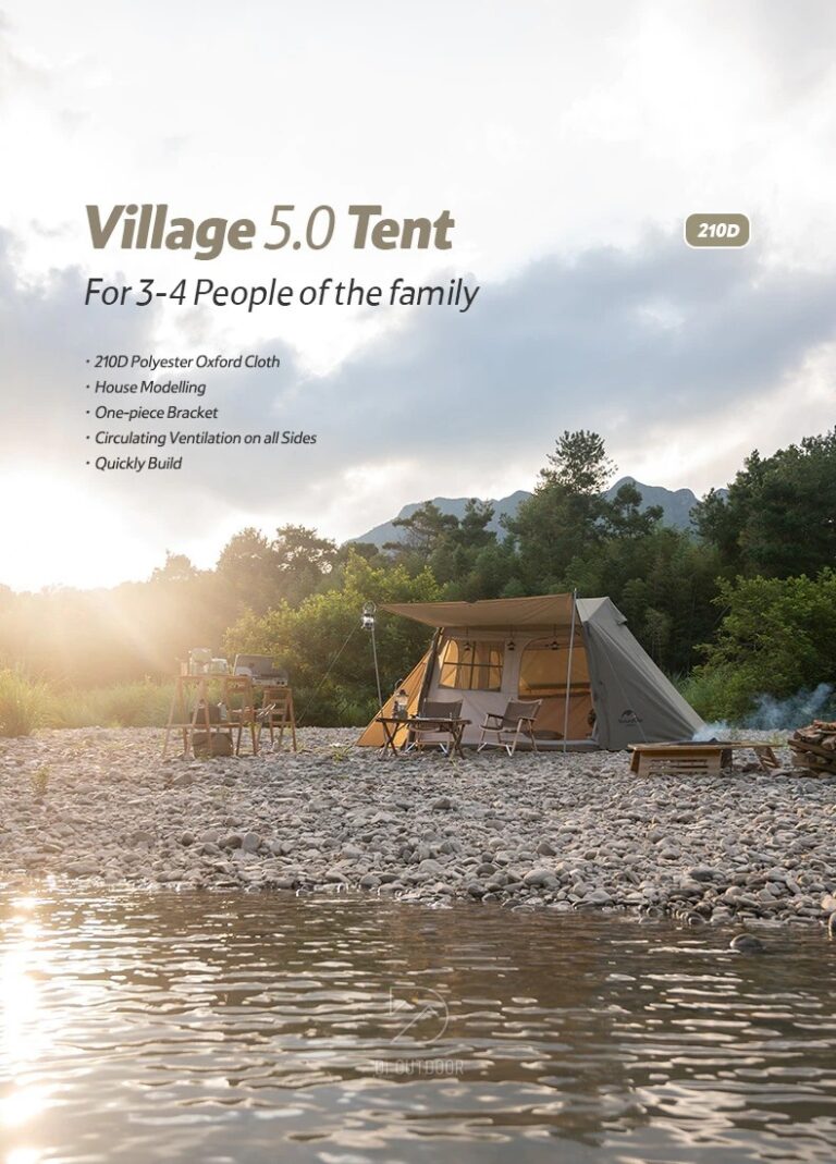 Lều 4 người glamping village 5. 0 naturehike nh21zp009 Lều glamping naturehike village 5. 0 nh21zp009