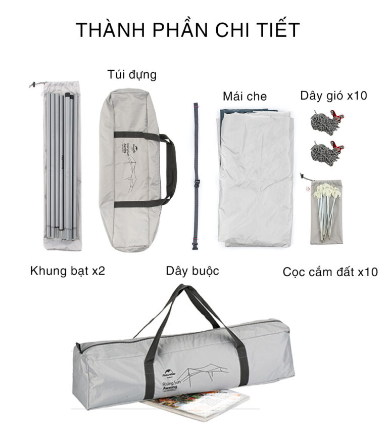 Bộ tăng bạt dã ngoại naturehike nh16t013-s Bộ tăng bạt dã ngoại naturehike nh16t013-s