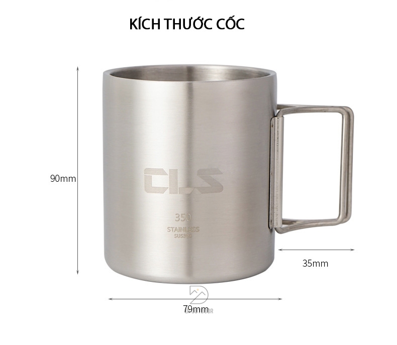 Cốc giữ nhiệt dã ngoại chống nóng 350ml thép không gỉ 304 Cốc thép hai lớn