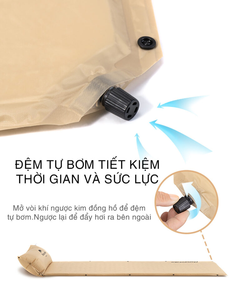 Đệm hơi du lịch tự bơm naturehike nh15q002-d Đệm hơi tự bơm naturehike nh15q002-d