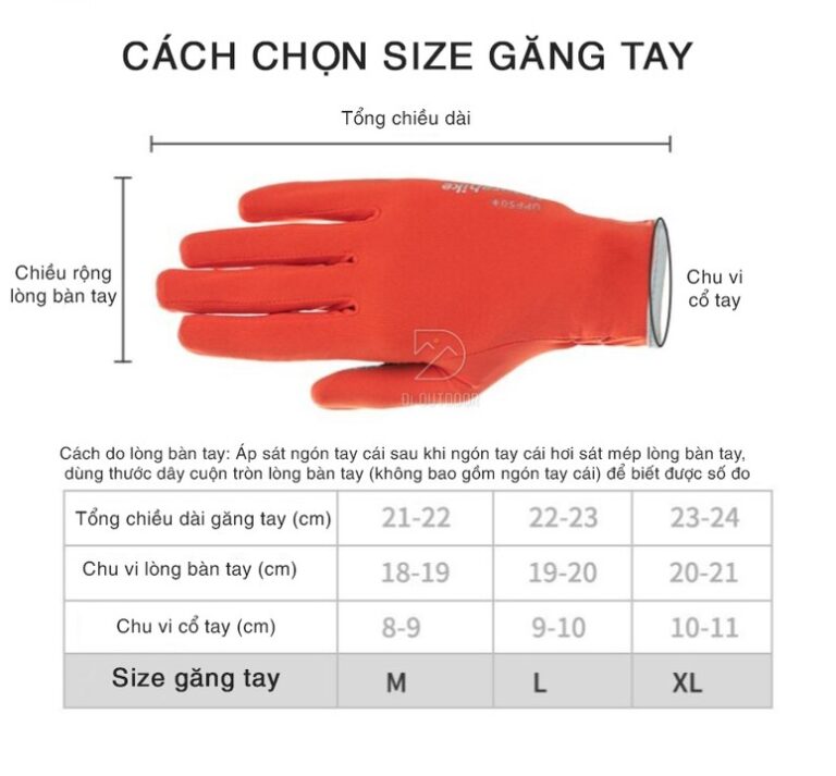 Cách chọn size găng tay naturehike nh21fs035