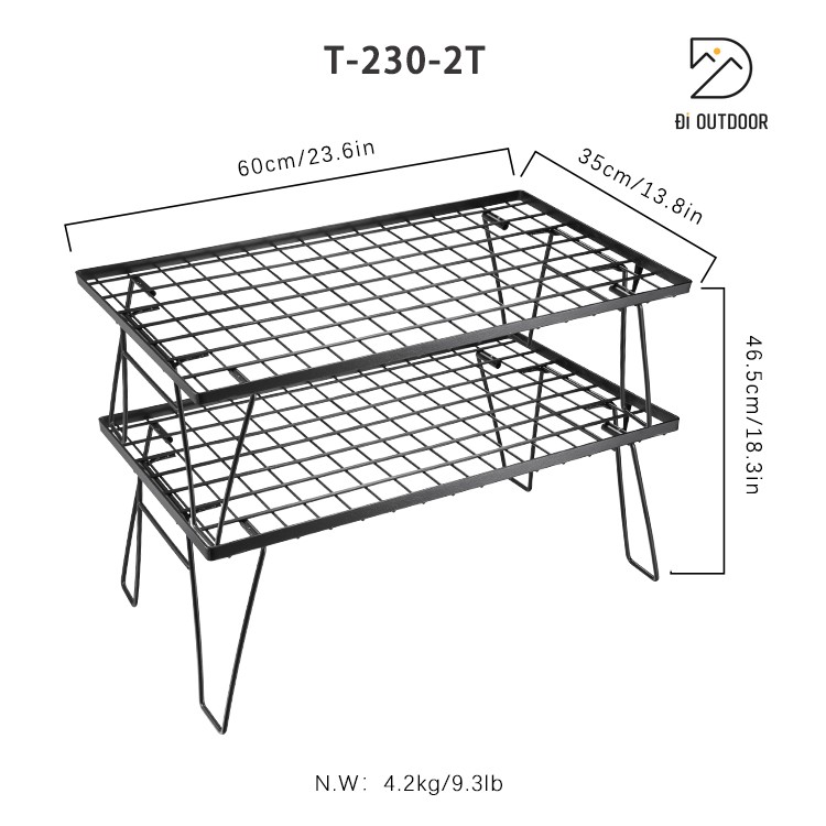 Kệ gấp đa năng để đồ dã ngoại campingmoon t-230 Kích thước kệ dã ngoại campingmoon t-230-2t