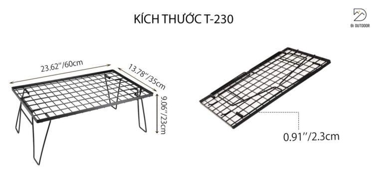 Kệ gấp đa năng để đồ dã ngoại campingmoon t-230 Kích thước campingmoon t-230