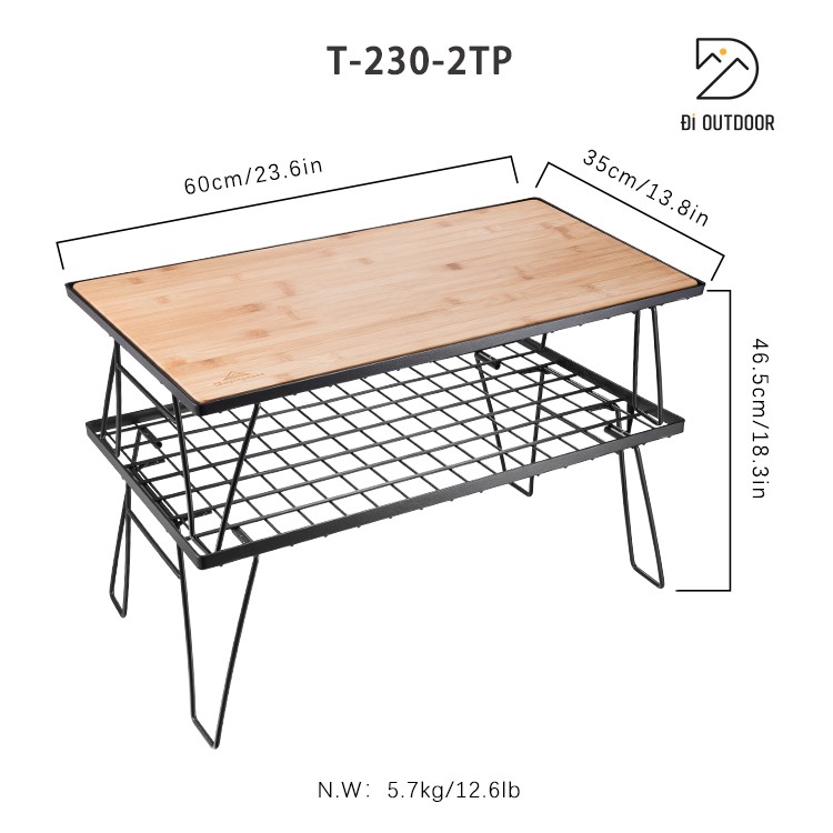 Kệ gấp đa năng để đồ dã ngoại campingmoon t-230 Kích thước campingmoon t-230-2tp