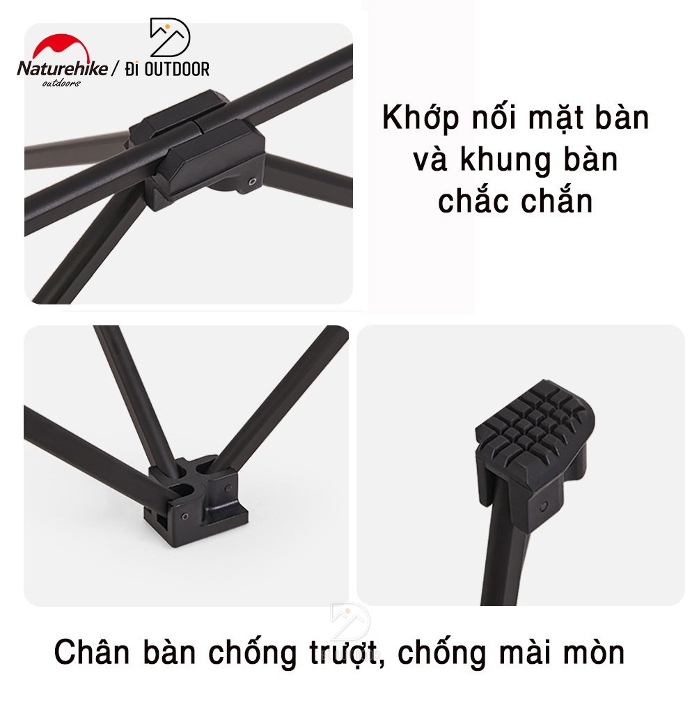 Bàn xếp gọn naturehike dã ngoại - cắm trại nh22yw008 Chân bàn chống trượt bàn naturehike nh22yw008