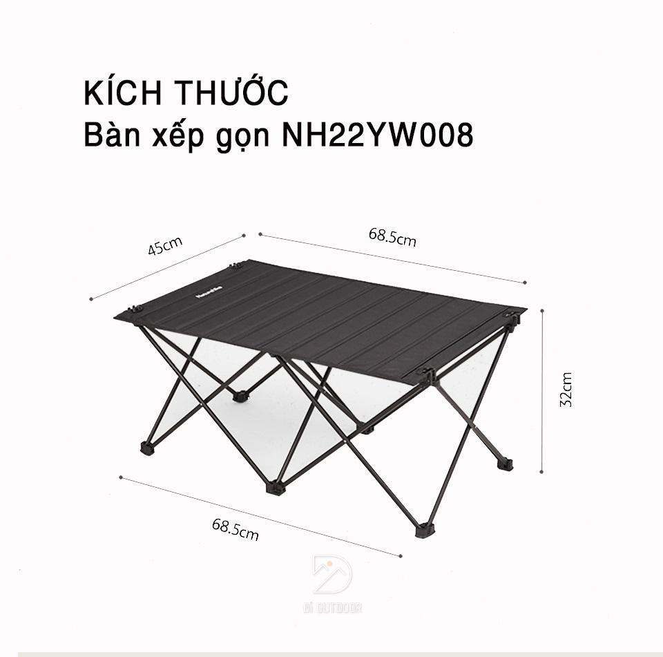 Bàn xếp gọn naturehike dã ngoại - cắm trại nh22yw008 Kích thước bàn mặt vải xếp gọn naturehike nh22yw008 (10)