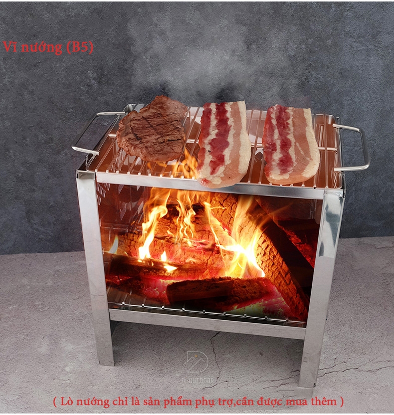 Vỉ nướng bbq campingmoon thép không gỉ 304 Vỉ nướng bbq campingmoon thép không gỉ 304